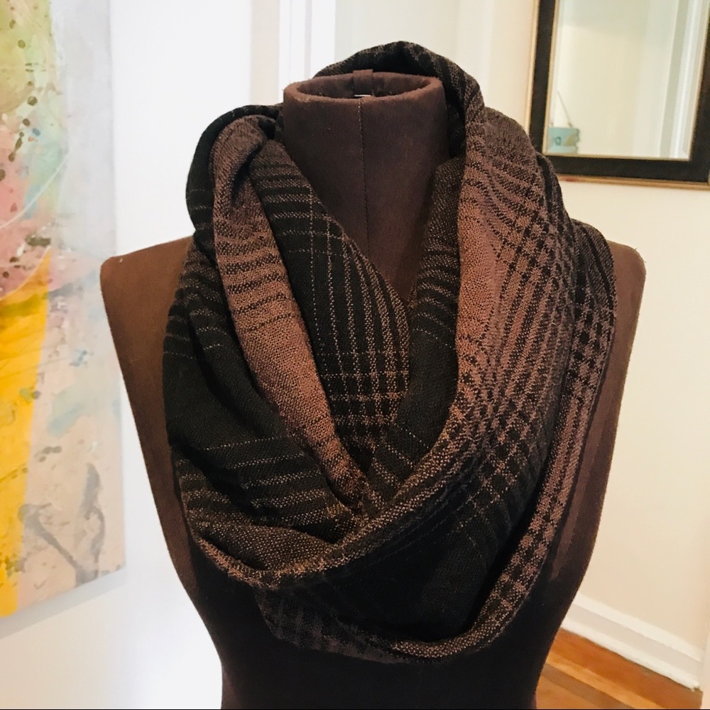 Black and brown infinity scarf